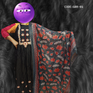 Gown black, red combination